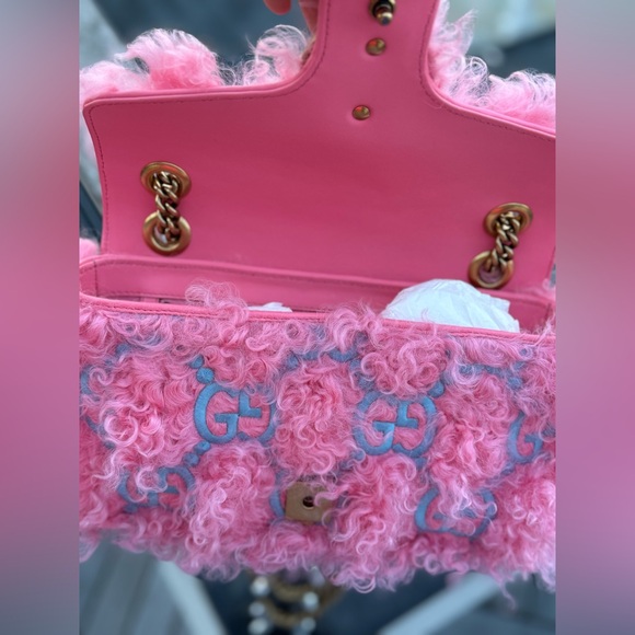 NWT ✨GUCCI PINK Embroidered Small Gg Marmont Shoulder Bag NWT!!✨ - Picture 12 of 16